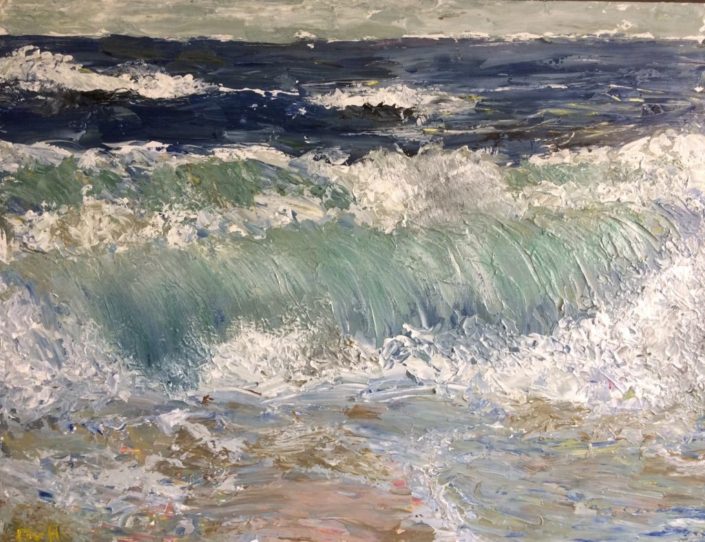 Martien – Breakers strand-N Odorp, acryloppaneel 39×49